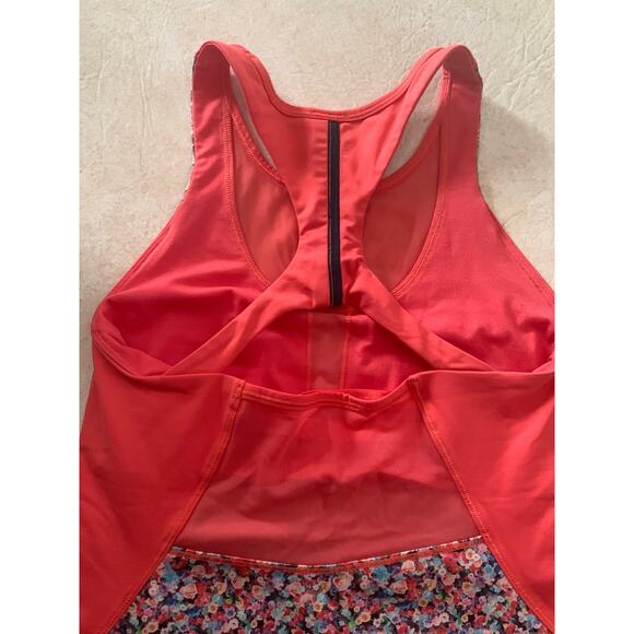 Lululemon mesh with me salmon pink floral racer back print woman’s size 6 dot - Picture 6 of 7